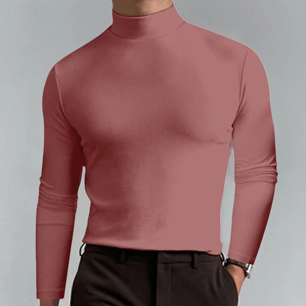 Slim-Fit Turtleneck Sweater Men Long Sleeve Elegant Comfort Casual 2
