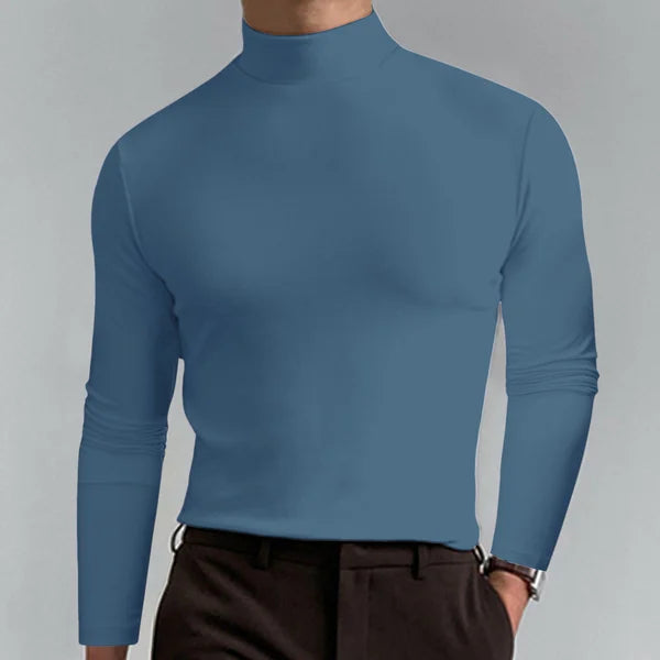 Slim-Fit Turtleneck Sweater Men Long Sleeve Elegant Comfort Casual 3