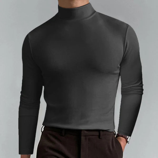 Slim-Fit Turtleneck Sweater Men Long Sleeve Elegant Comfort Casual 4