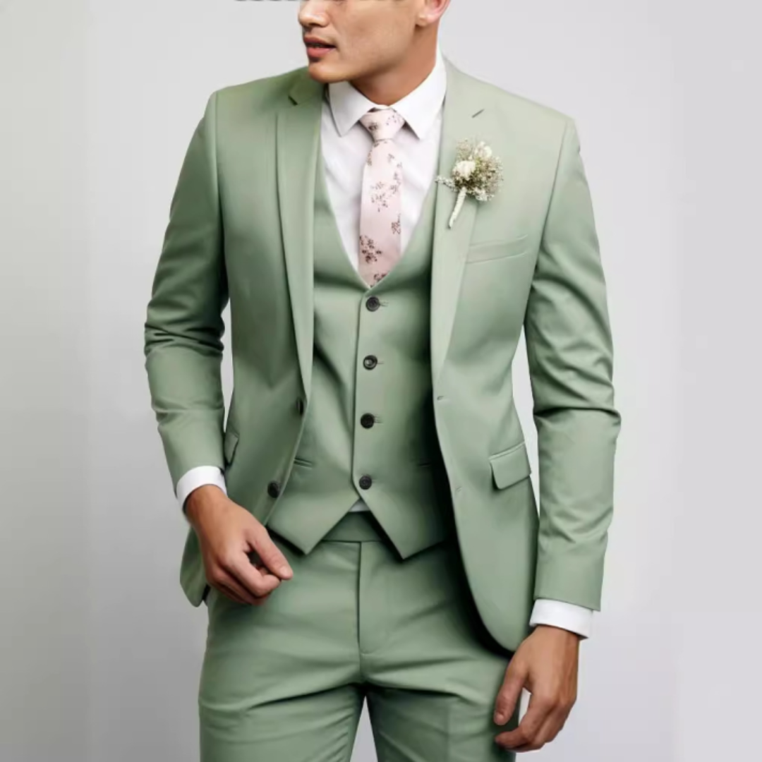 Slim Fit 3 Piece Suit Men Formal Wedding Guest Attire Elegant Tailored Look 5