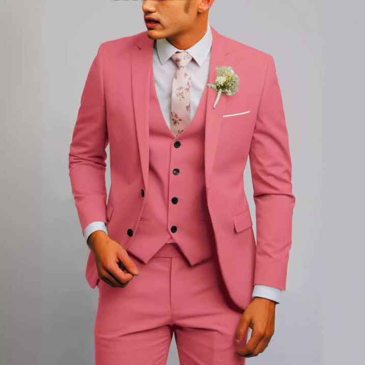 Slim Fit 3 Piece Suit Men Formal Wedding Guest Attire Elegant Tailored Look 6