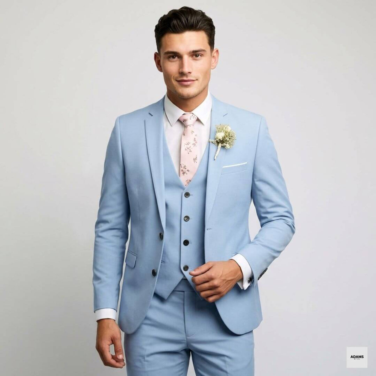 Slim Fit 3-teiliger Anzug Herren Formelle Hochzeitsgastkleidung Eleganter Maßgeschneiderter Look