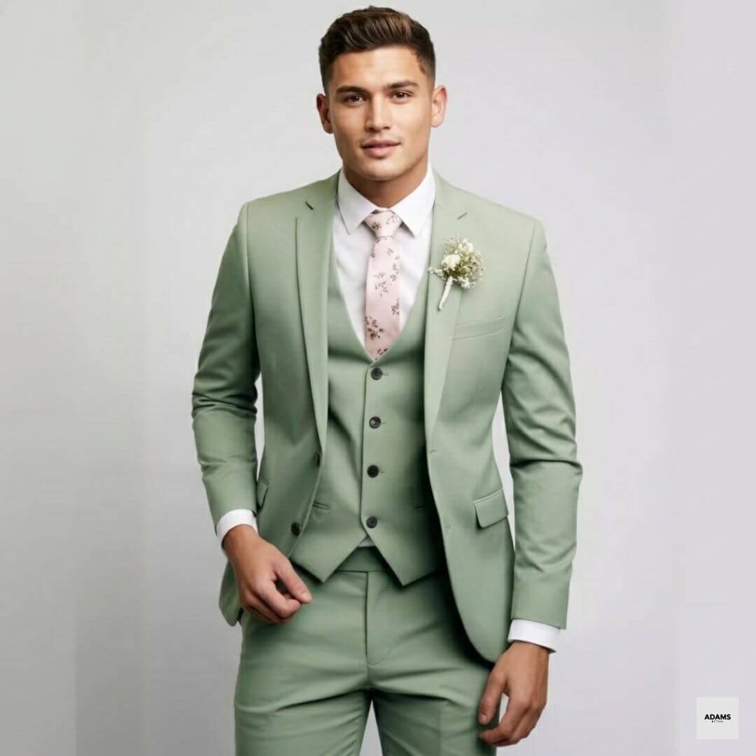 Slim Fit 3-teiliger Anzug Herren Formelle Hochzeitsgarderobe Eleganter Maßanzug