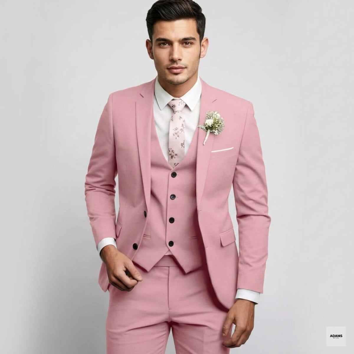Slim Fit 3-teiliger Anzug Herren Formelle Hochzeitsgastkleidung Eleganter Maßgeschneiderter Look