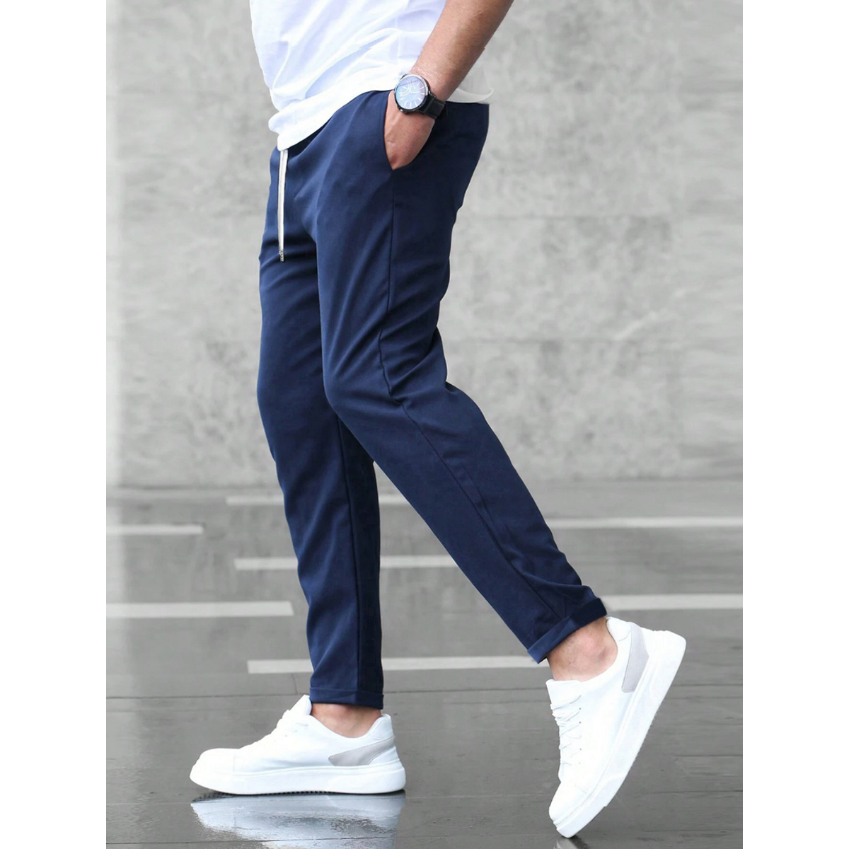 Slim Fit Jogger Pants Men Drawstring Casual Urban Style 2