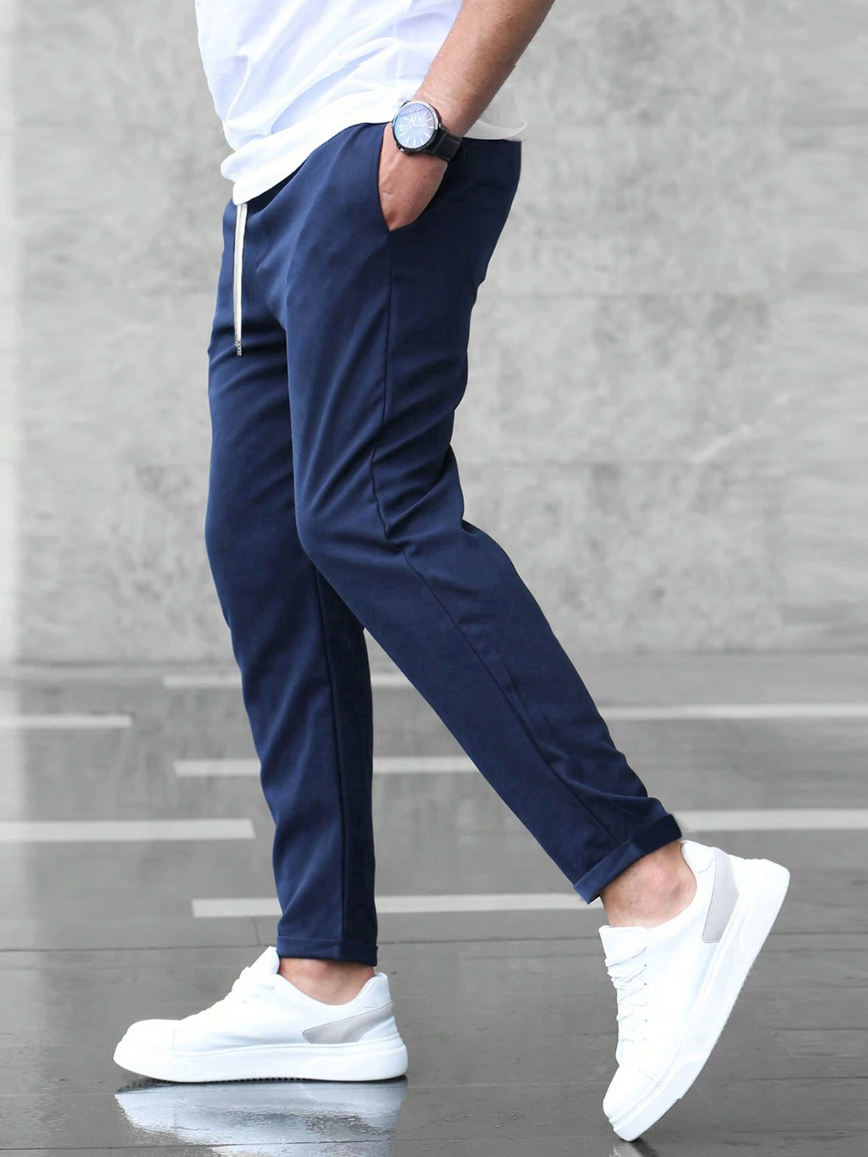 Slim Fit Jogger Pants Men Drawstring Casual Urban Style 2