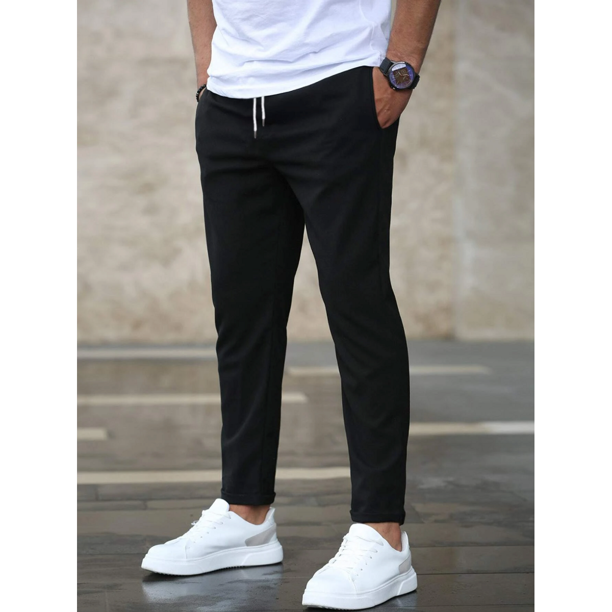 Slim Fit Jogger Pants Men Drawstring Casual Urban Style 7
