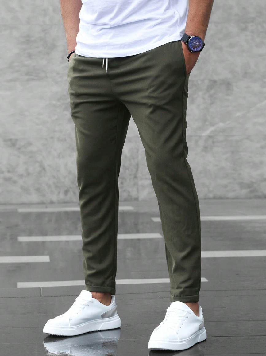 Slim Fit Jogger Pants Men Drawstring Casual Urban Style 8
