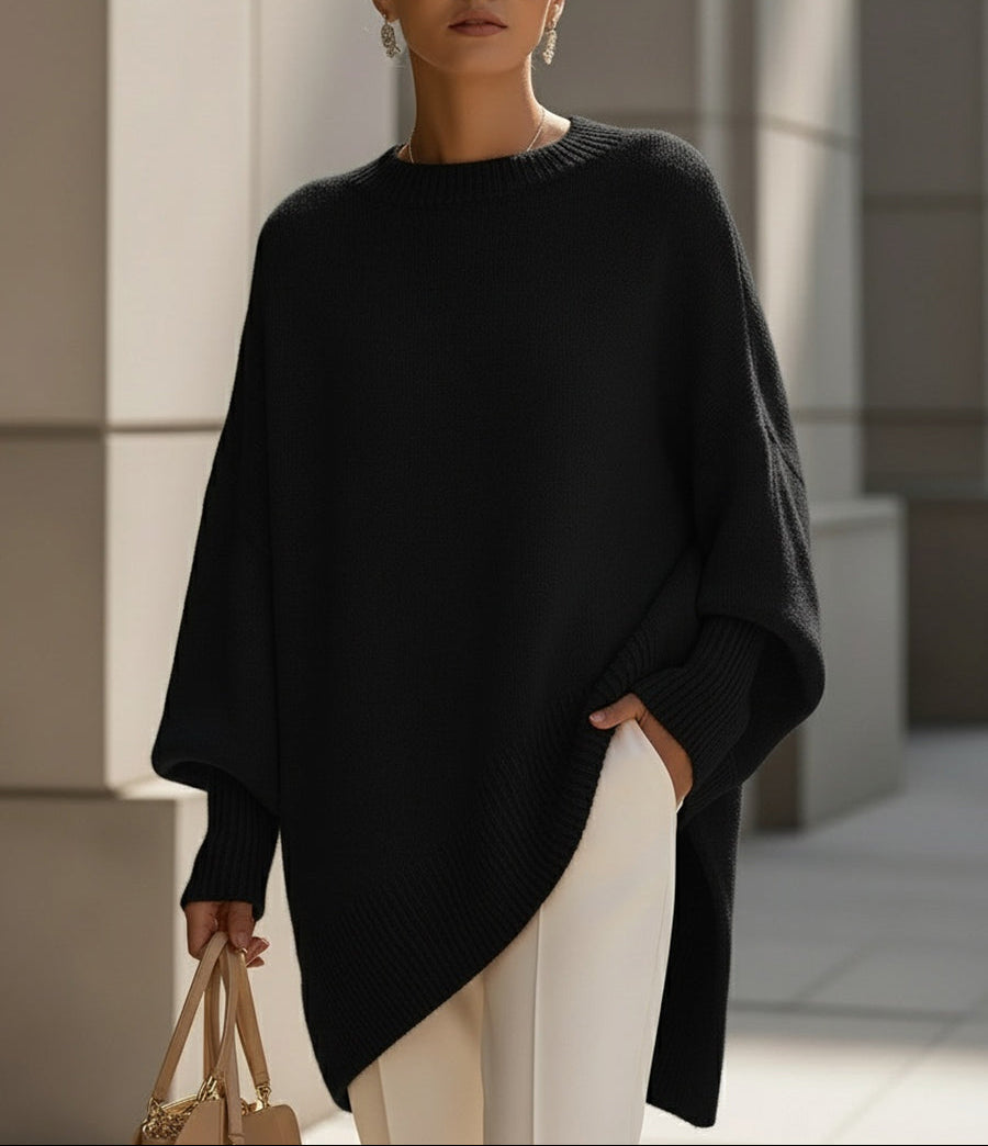 SoftWeave Pullover Elegant Longline Fit Minimalist Design Casual Chic 5