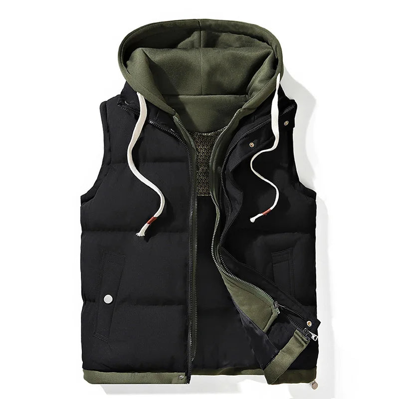 Soft Shell Hooded Puffer Vest Lightweight Insulated Gilet for Layering 4