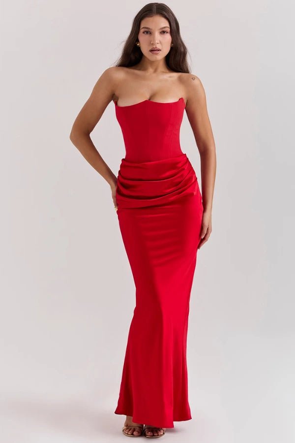 Strapless Corset Evening Gown Elegant Formal Dress for Weddings 10
