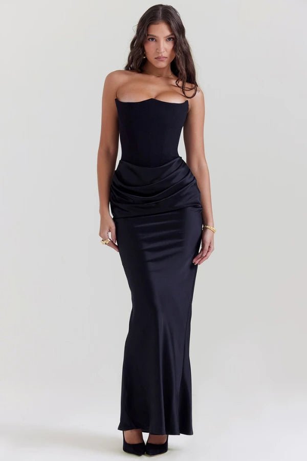 Strapless Corset Evening Gown Elegant Formal Dress for Weddings 11