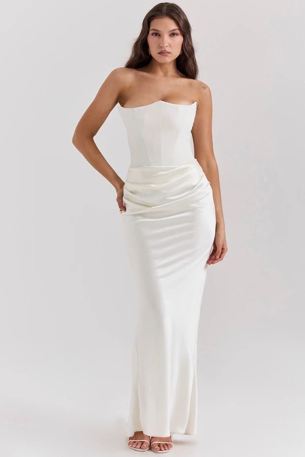 Strapless Corset Evening Gown Elegant Formal Dress for Weddings 5
