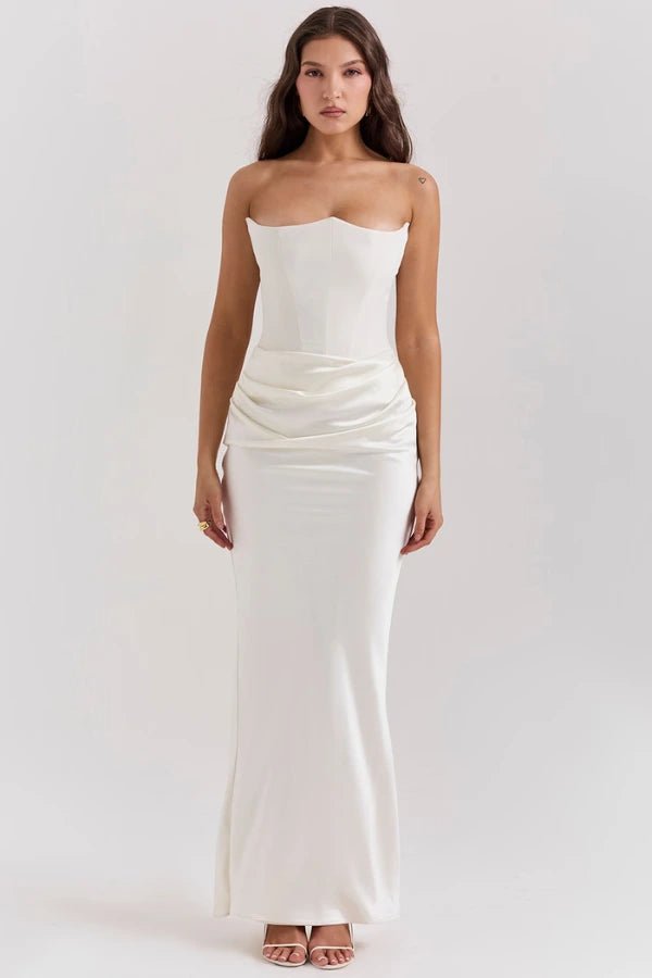 Strapless Corset Evening Gown Elegant Formal Dress for Weddings 6