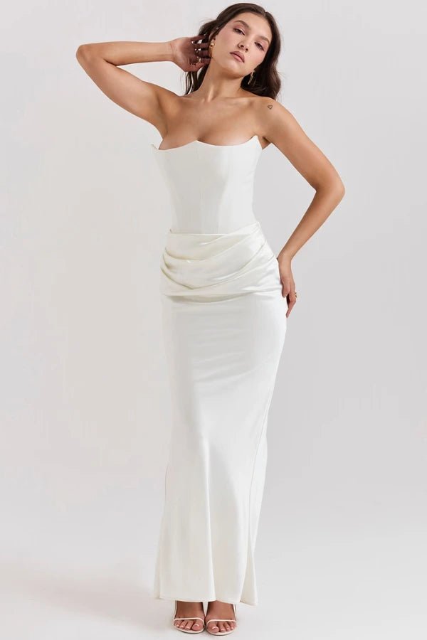 Strapless Corset Evening Gown Elegant Formal Dress for Weddings 7