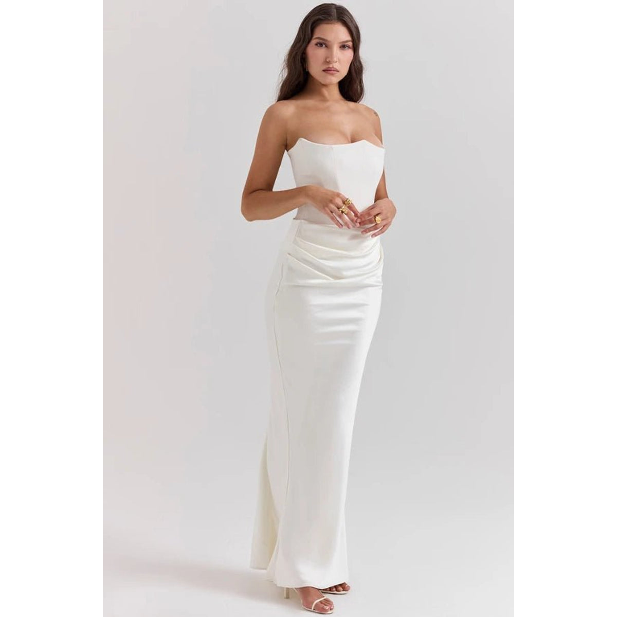 Strapless Corset Evening Gown Elegant Formal Dress for Weddings 8