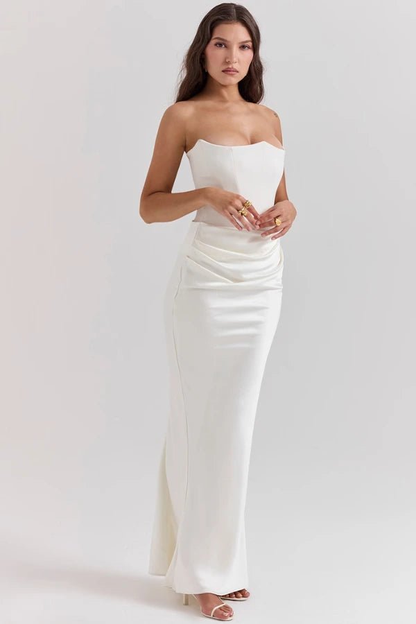 Strapless Corset Evening Gown Elegant Formal Dress for Weddings 8