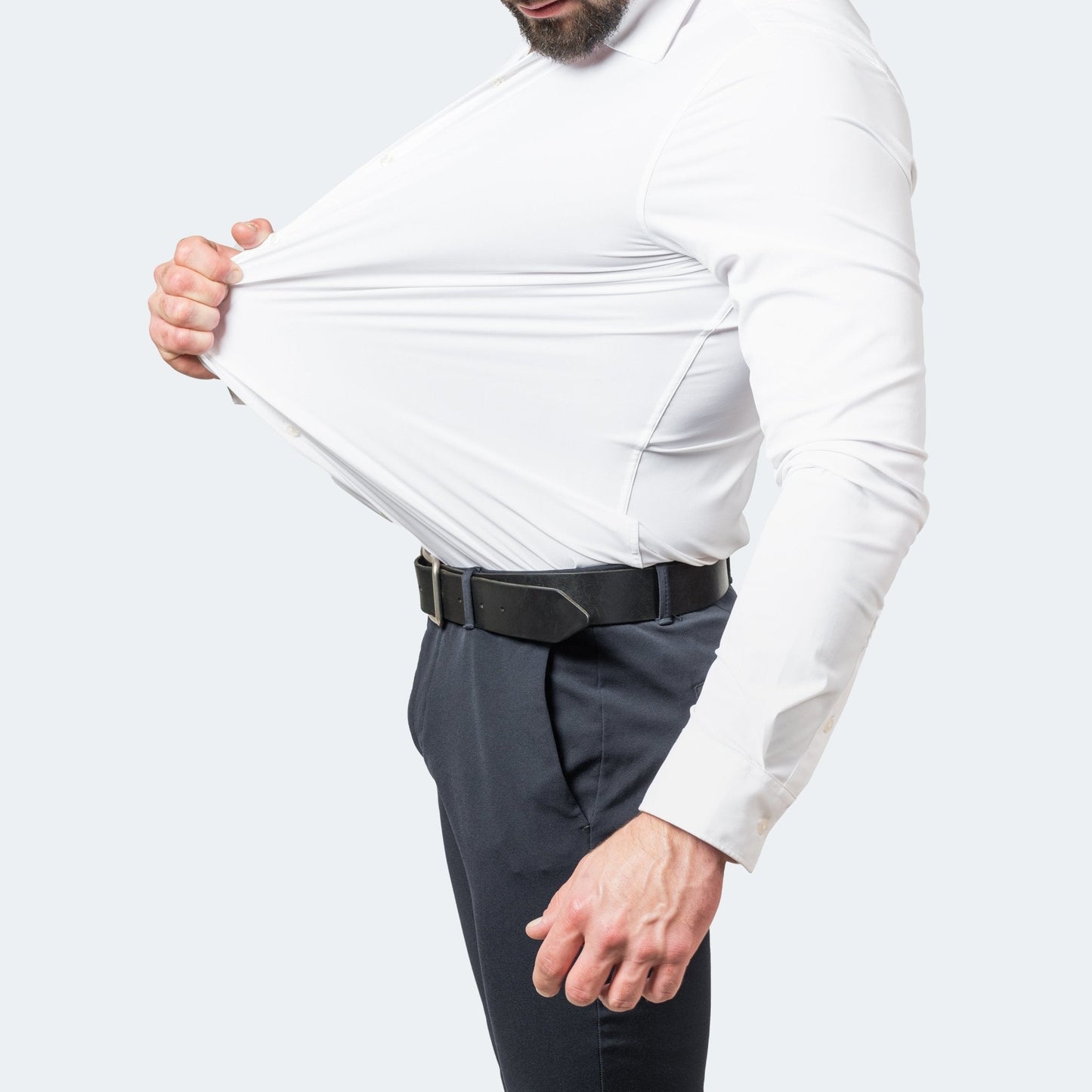 Stretch Shirt Men Wrinkle-Free Casual Comfort Stylish Look 1