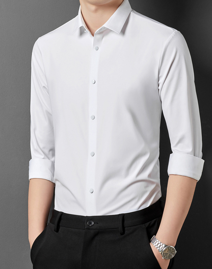 Stretch Shirt Men Wrinkle-Free Casual Comfort Stylish Look 4