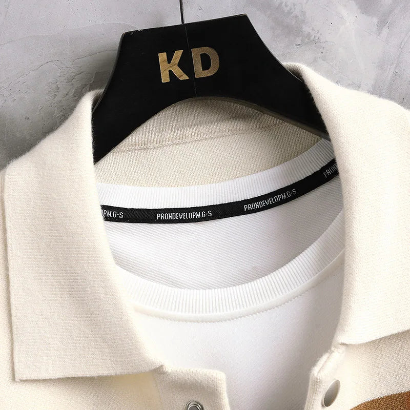 Striped Varsity Knit Jacket Casual Retro Style Warmth & Comfort 2