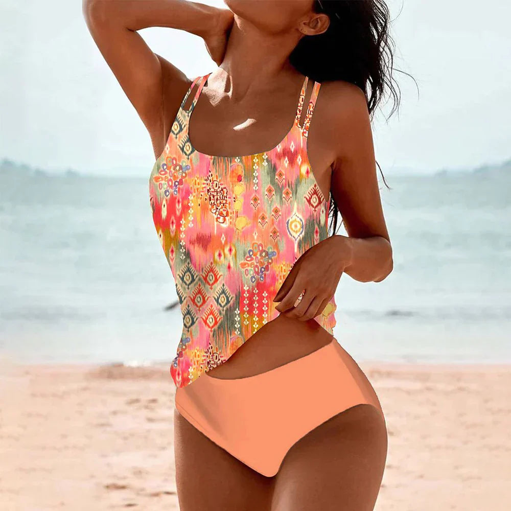 Stylish Swimsuit Set Women Versatile Beachwear High Waisted Bikini Set 2