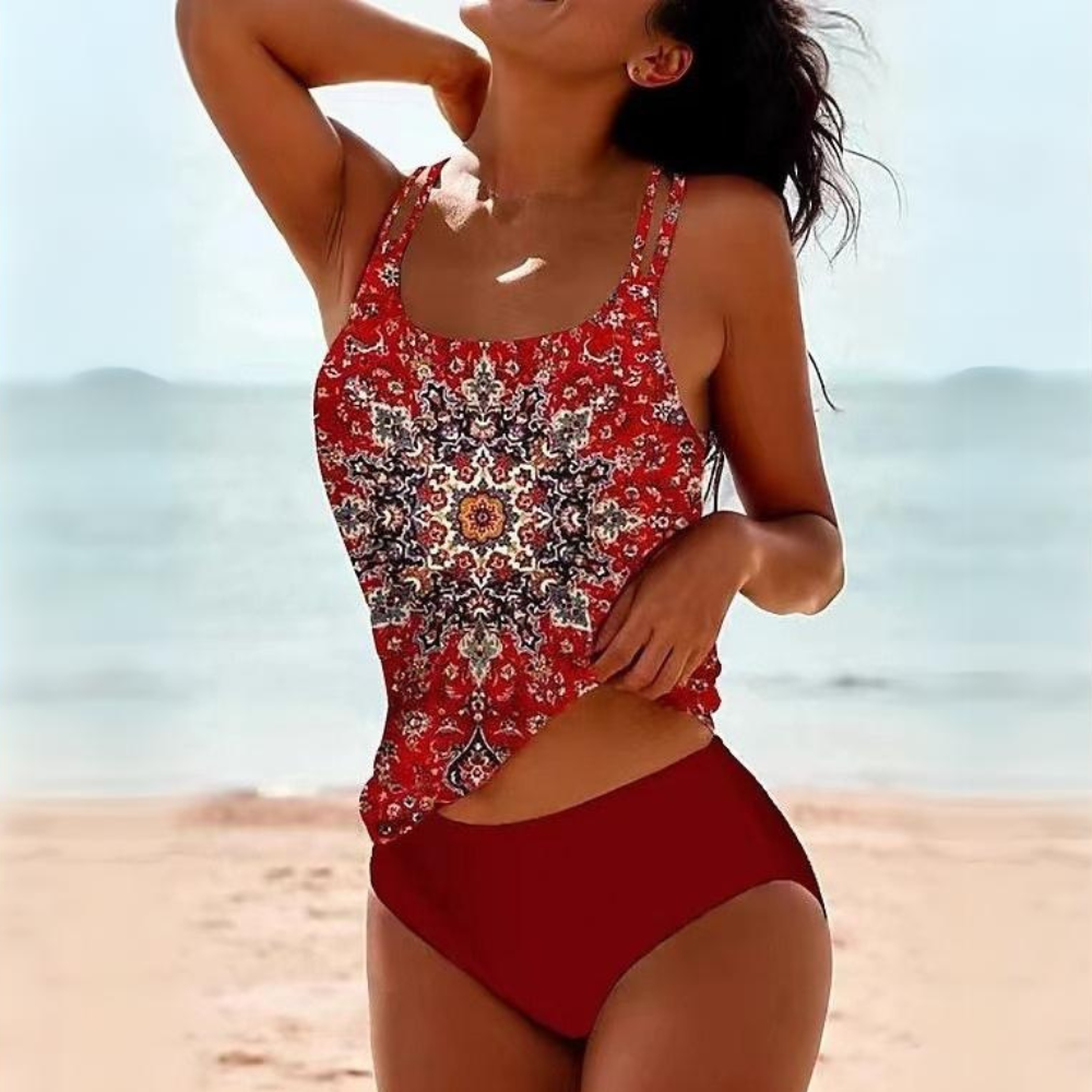 Stylish Swimsuit Set Women Versatile Beachwear High Waisted Bikini Set 4