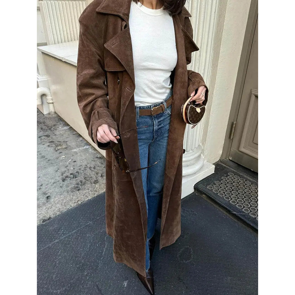 Suede Trench Coat Women Classic Elegance for Cool Days 5