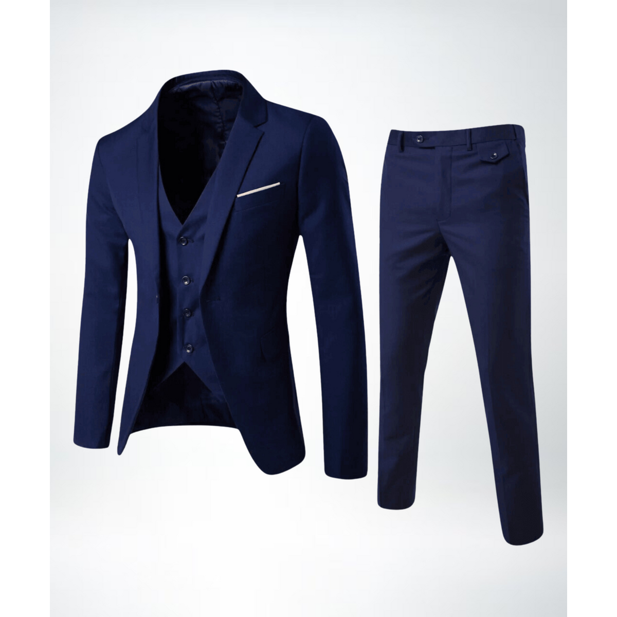 Three-Piece Suit Men Tailored Fit Formal Attire Wedding Groomsmen 1