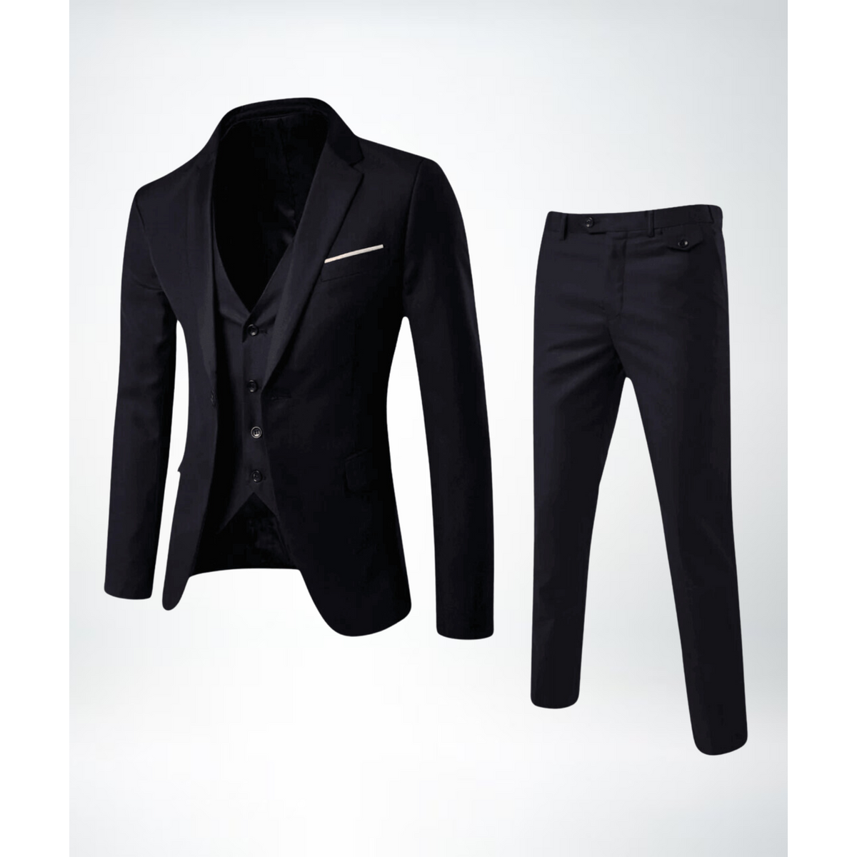 Three-Piece Suit Men Tailored Fit Formal Attire Wedding Groomsmen 2