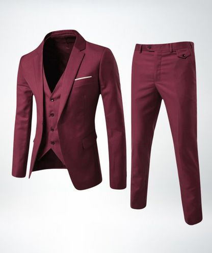 Three-Piece Suit Men Tailored Fit Formal Attire Wedding Groomsmen 4