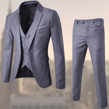 Three-Piece Suit Men Tailored Fit Formal Attire Wedding Groomsmen 6