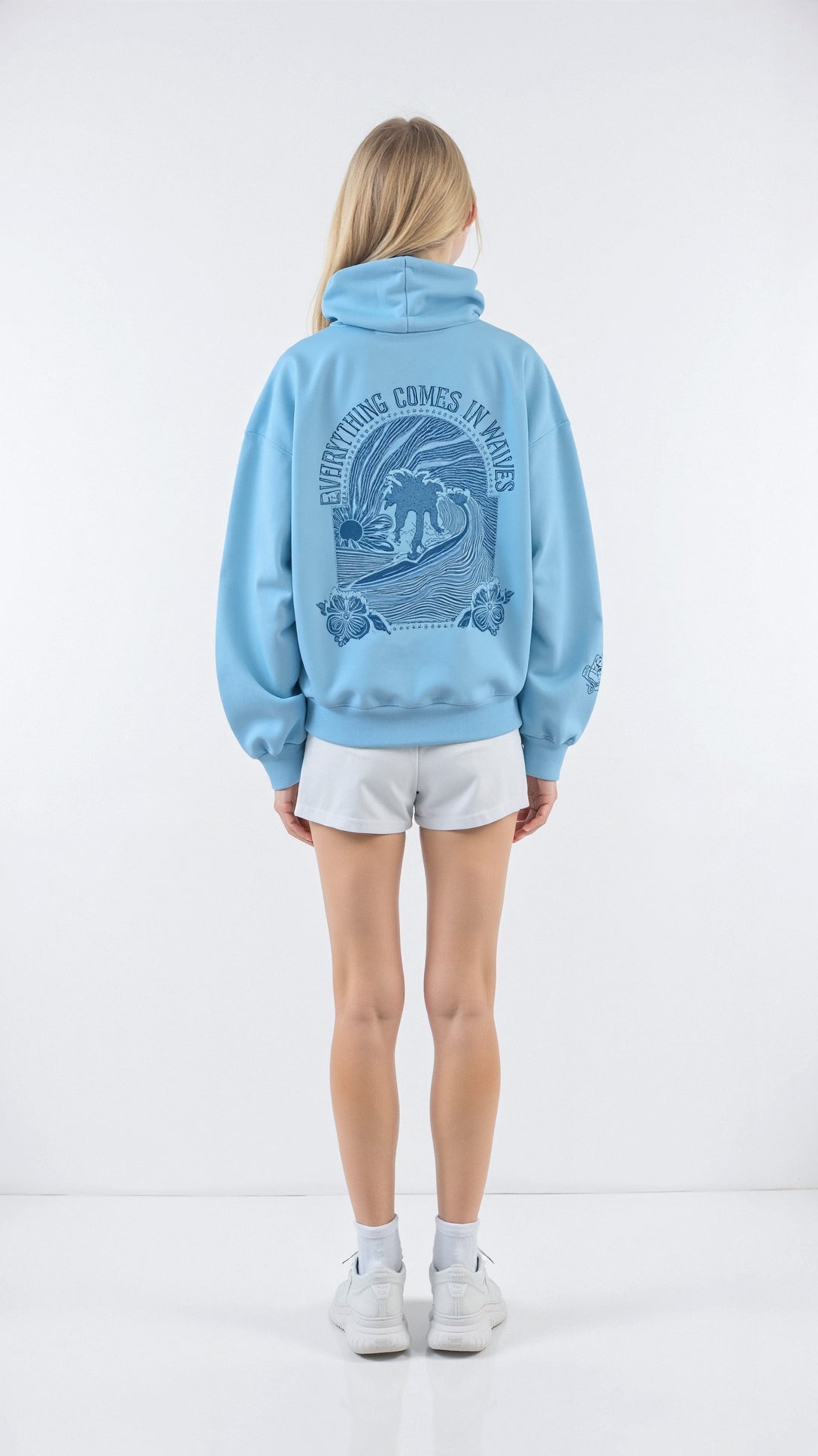 Tropical Vibes - Oversized Women's Hoodie in Solid Black or Grey, Cozy Inner Lining, Minimalist Streetwear Style 0