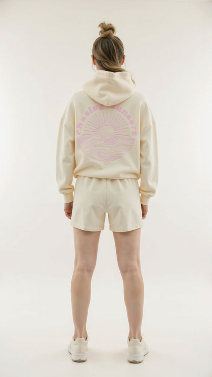 Tropical Vibes - Oversized Women's Hoodie in Solid Black or Grey, Cozy Inner Lining, Minimalist Streetwear Style 10
