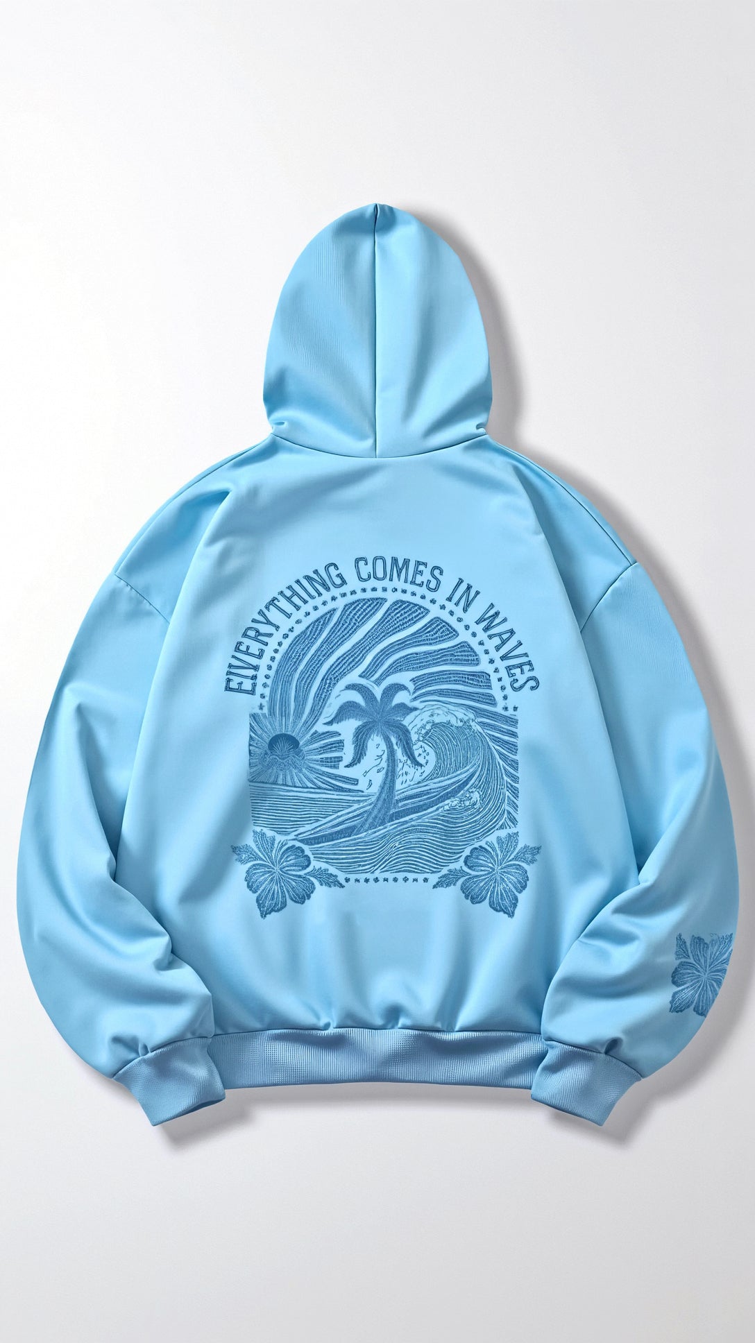 Tropical Vibes - Oversized Women's Hoodie in Solid Black or Grey, Cozy Inner Lining, Minimalist Streetwear Style 2