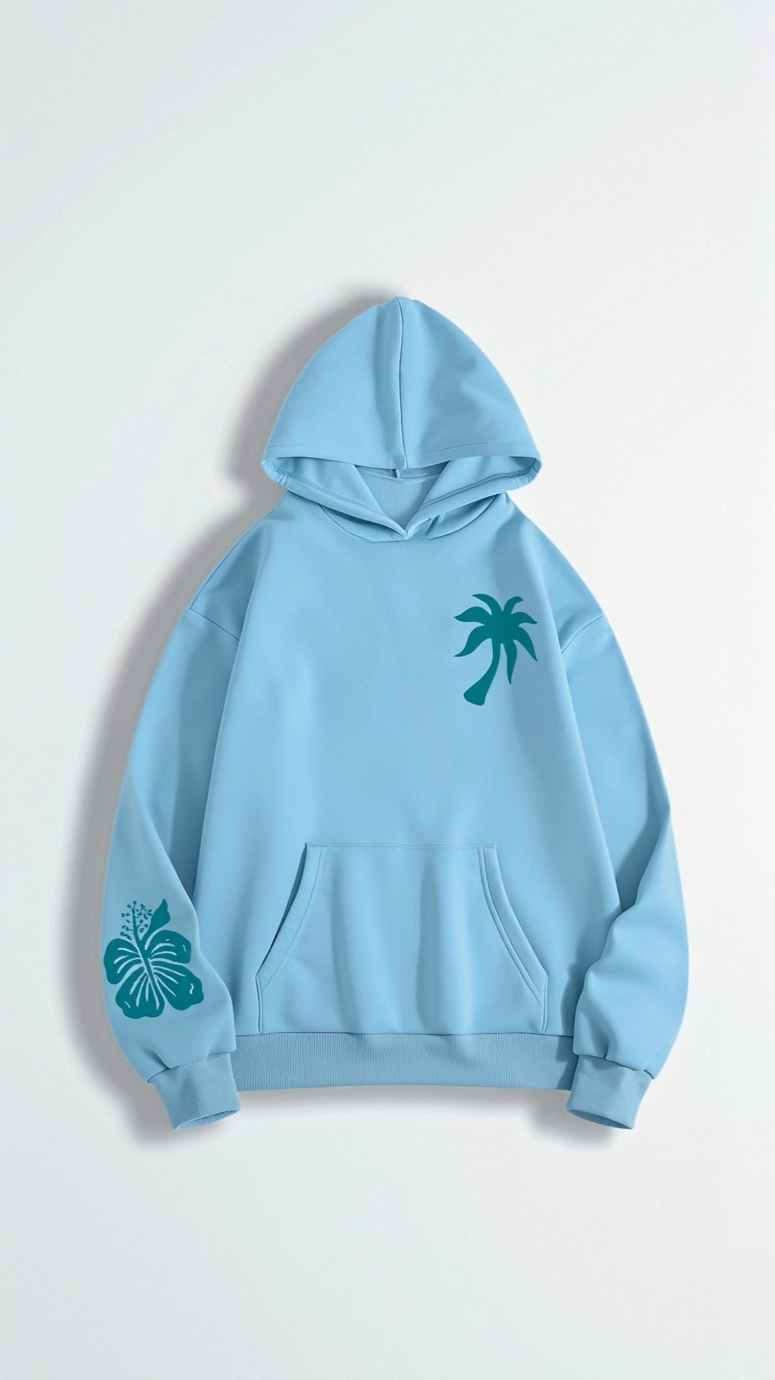 Tropical Vibes - Oversized Women's Hoodie in Solid Black or Grey, Cozy Inner Lining, Minimalist Streetwear Style 3
