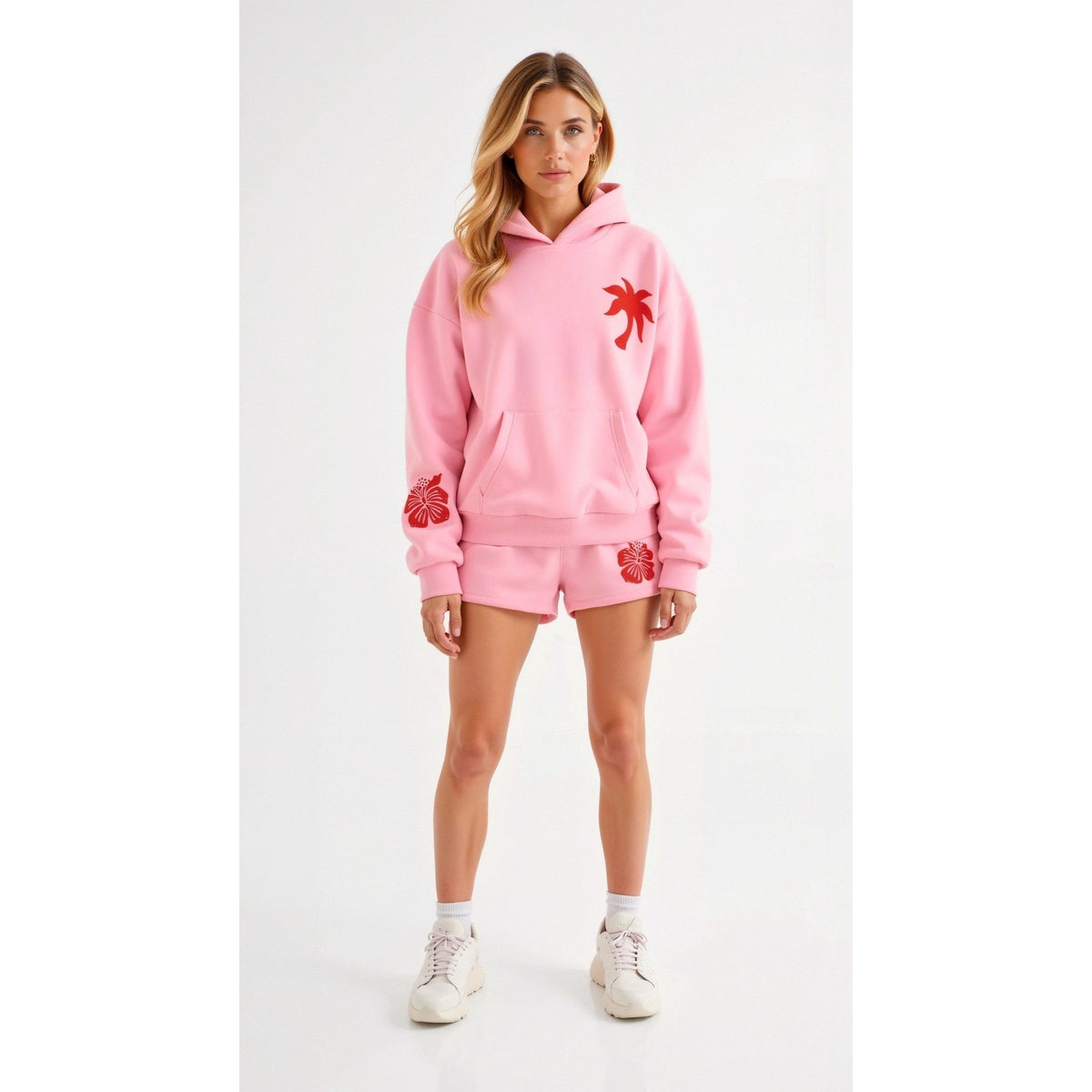Tropical Vibes - Oversized Women's Hoodie in Solid Black or Grey, Cozy Inner Lining, Minimalist Streetwear Style 4
