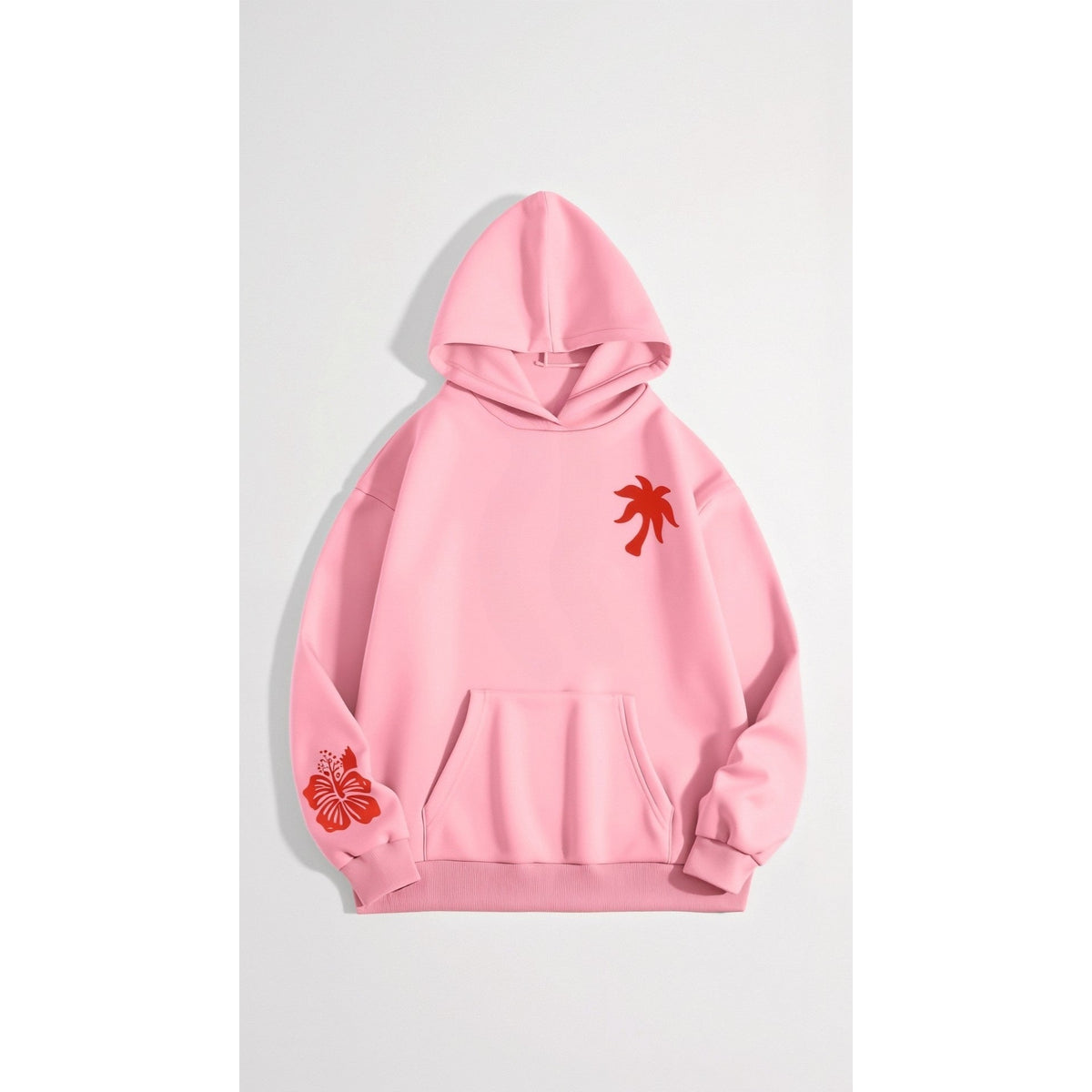 Tropical Vibes - Oversized Women's Hoodie in Solid Black or Grey, Cozy Inner Lining, Minimalist Streetwear Style 7