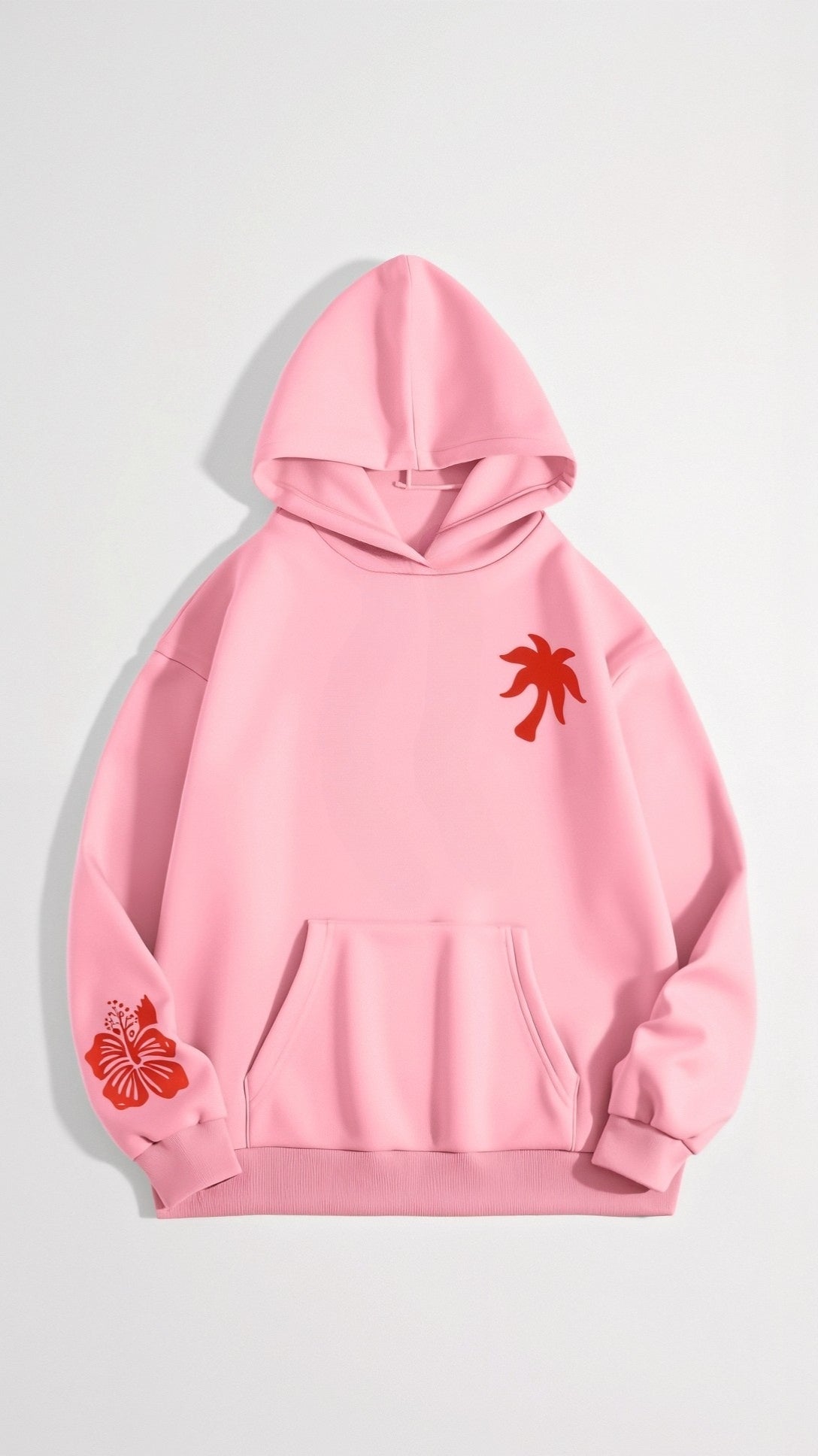 Tropical Vibes - Oversized Women's Hoodie in Solid Black or Grey, Cozy Inner Lining, Minimalist Streetwear Style 7