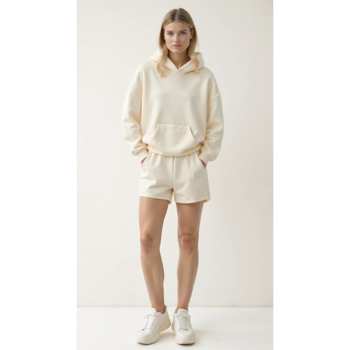 Tropical Vibes - Oversized Women's Hoodie in Solid Black or Grey, Cozy Inner Lining, Minimalist Streetwear Style 8