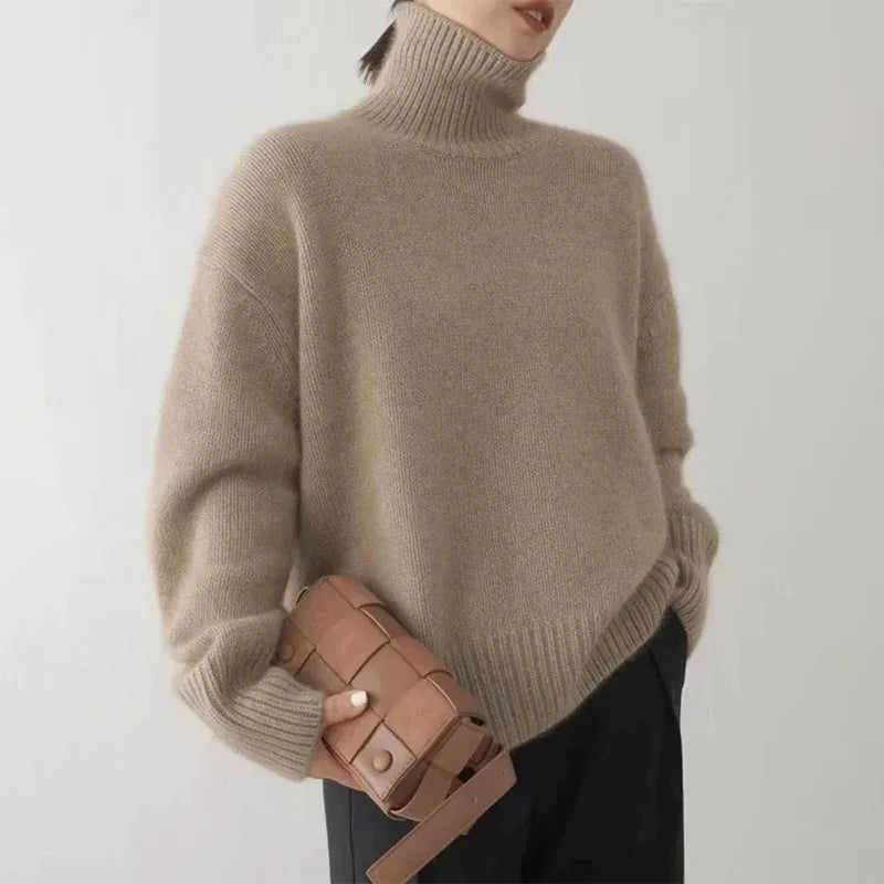 Turtleneck Sweater Women Premium Polyester Soft Warm Casual Chic 0