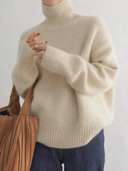 Turtleneck Sweater Women Premium Polyester Soft Warm Casual Chic 1