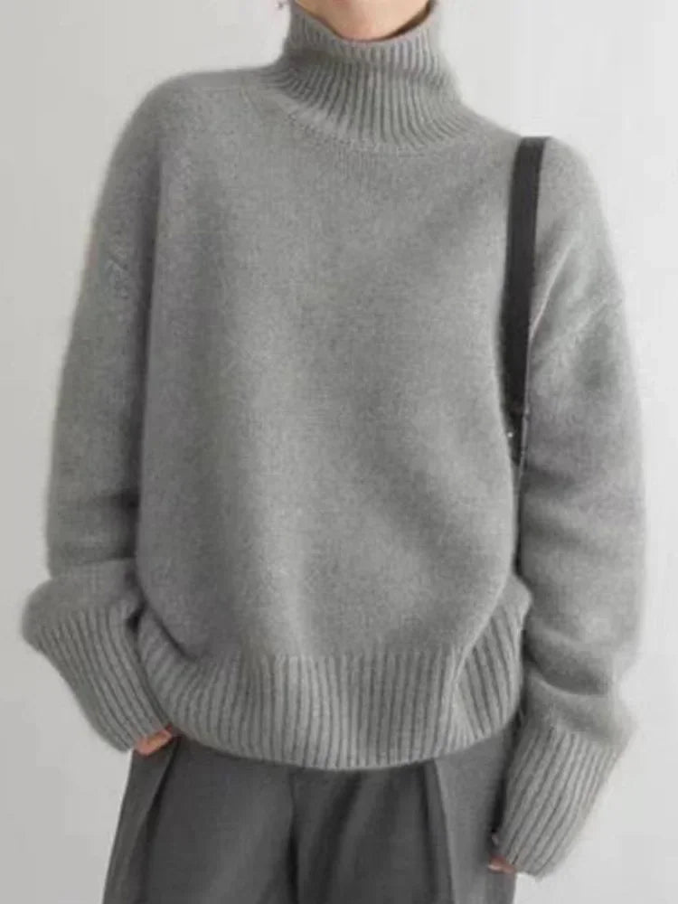 Turtleneck Sweater Women Premium Polyester Soft Warm Casual Chic 4