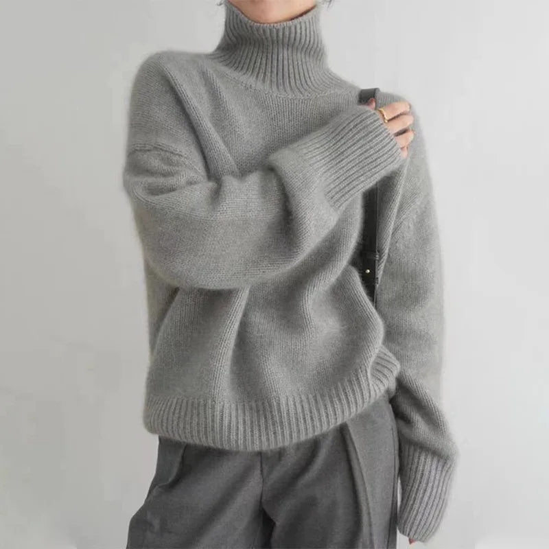 Turtleneck Sweater Women Premium Polyester Soft Warm Casual Chic 5