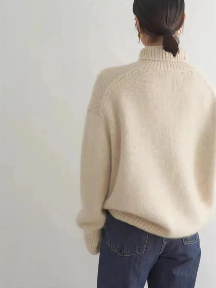 Turtleneck Sweater Women Premium Polyester Soft Warm Casual Chic 6