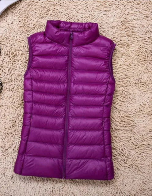 Ultra Light Down Vest Women Sleeveless Puffer Lightweight Black Layering Essential 1