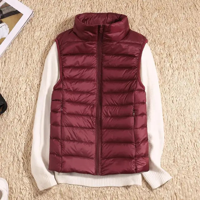 Ultra Light Down Vest Women Sleeveless Puffer Lightweight Black Layering Essential 10