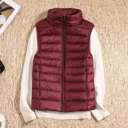 Ultra Light Down Vest Women Sleeveless Puffer Lightweight Black Layering Essential 10
