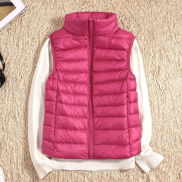 Ultra Light Down Vest Women Sleeveless Puffer Lightweight Black Layering Essential 11