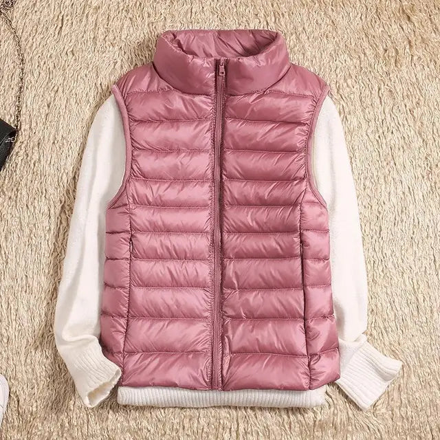 Ultra Light Down Vest Women Sleeveless Puffer Lightweight Black Layering Essential 2