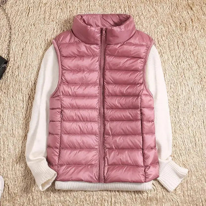 Ultra Light Down Vest Women Sleeveless Puffer Lightweight Black Layering Essential 2
